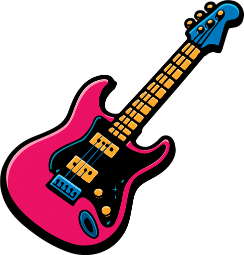 Guitarra electrica.
In-Game asset.  2d.  High contrast.  No shadows