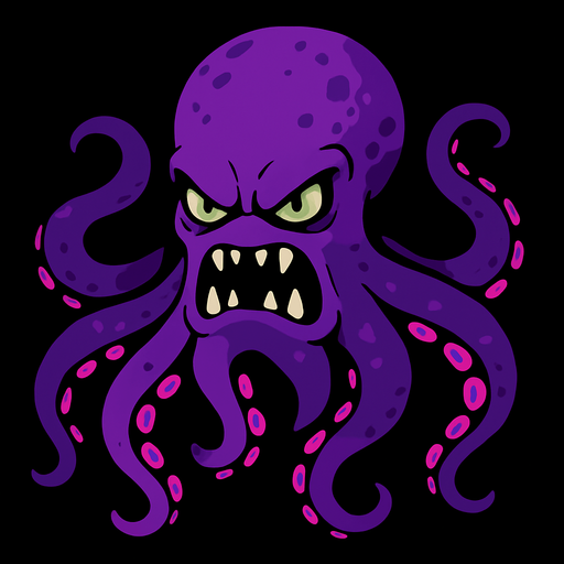 octopus monster.
In-Game asset.  2d.  High contrast.  No shadows