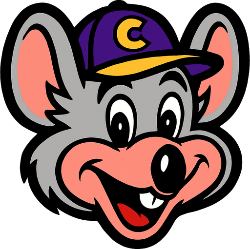 chuck e cheese head.
In-Game asset.  2d.  High contrast.  No shadows