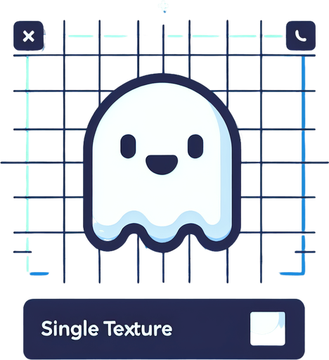 A ghost in cartoon style.
Single Game Texture. In-Game asset. 2d. Blank background. High contrast. No shadows.