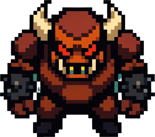 Un enemigo duro visto desde arriba, pixel cartoon..
In-Game asset.  2d.  High contrast.  No shadows