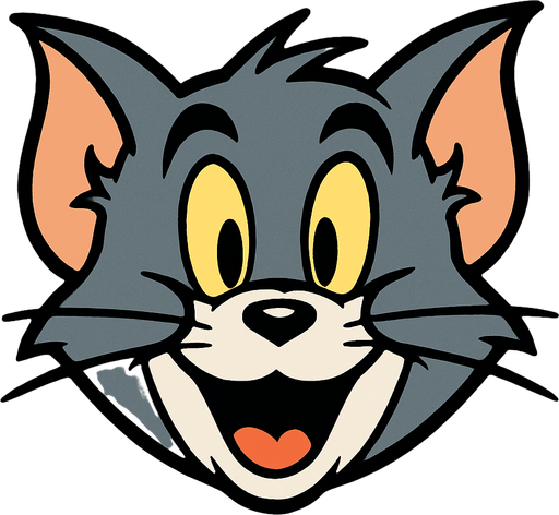 Tom ve Jerry kısmından Tom'un yuvarlak kafasını oluştur.
In-Game asset.  High contrast.  No shadows