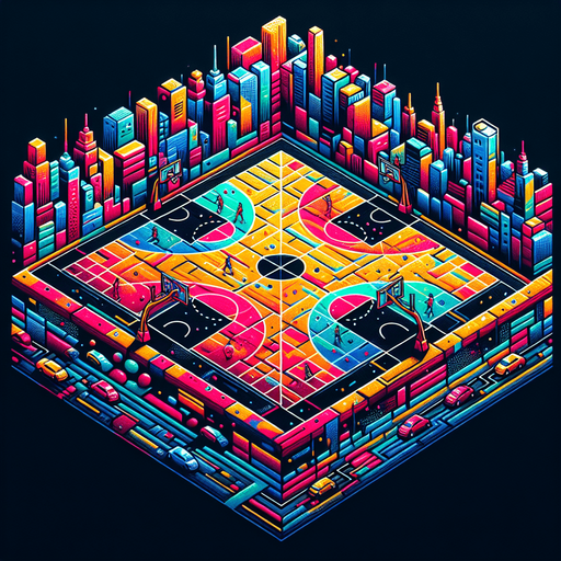 basketball sahası.
Single Game Texture. In-Game asset. 2d. Blank background. High contrast. No shadows.