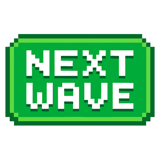 botón con el texto 'next wave' pixel art. que tenga el color verde
In-Game asset.  2d.  High contrast.  No shadows