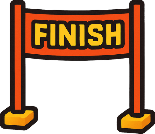 running finish line.
In-Game asset.  2d.  High contrast.  No shadows