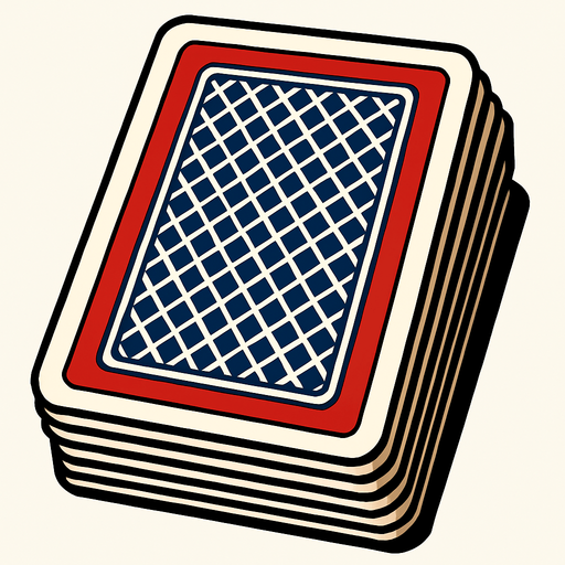 Pila de cartas visto desde atras.
In-Game asset.  2d.  High contrast.  No shadows