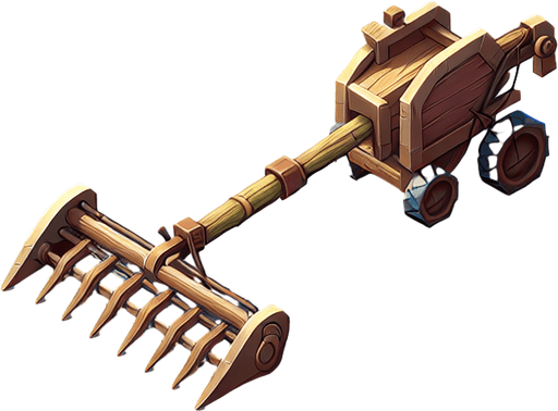 Harvesting tool.
Single Game Texture.  In-Game asset.  2d.  Blank background.  High contrast.  No shadows