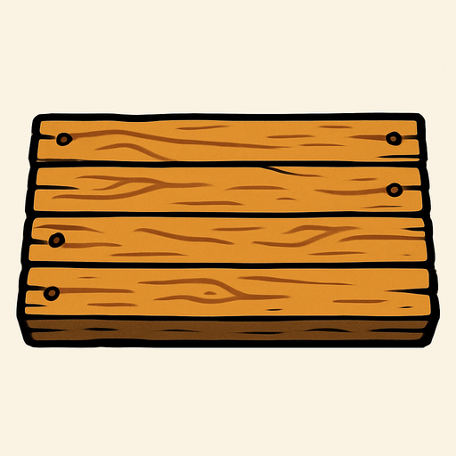 Wooden platfom straigth.
In-Game asset.  2d.  High contrast.  No shadows