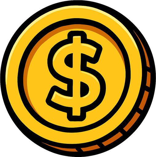 coin.
In-Game asset.  2d.  High contrast. no s