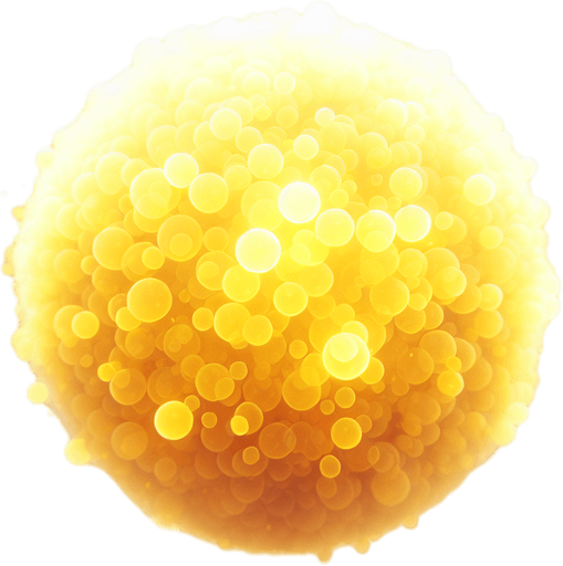 A Yellow Blurry Ball.
Single Game Texture.  In-Game asset.  2d.  Blank background.  High contrast.  No shadows