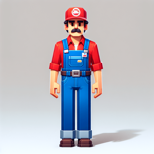 Super Mario.
Single Game Texture. In-Game asset. 2d. Blank background. High contrast. No shadows.