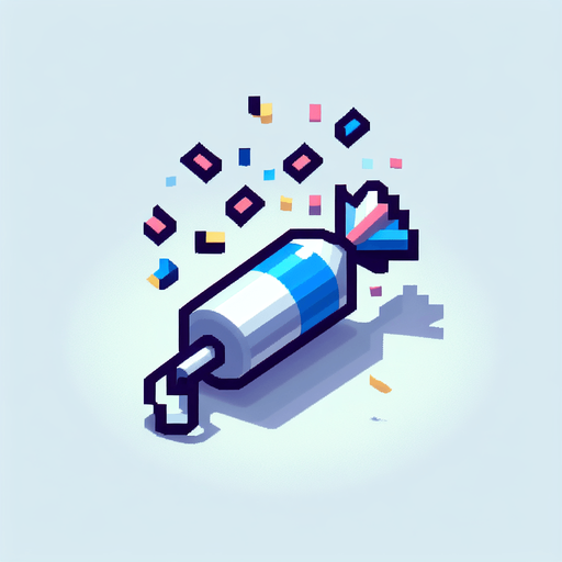 confetti popper.
Single Game Texture. In-Game asset. 2d. Blank background. High contrast. No shadows.