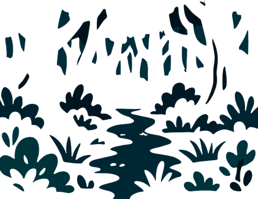 Un bosque oscuro.
In-Game asset.  2d.  High contrast.  No shadows. Cartoon
