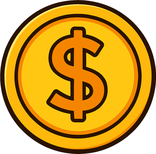 A coin.
In-Game asset.  2d.  High contrast.  No shadows