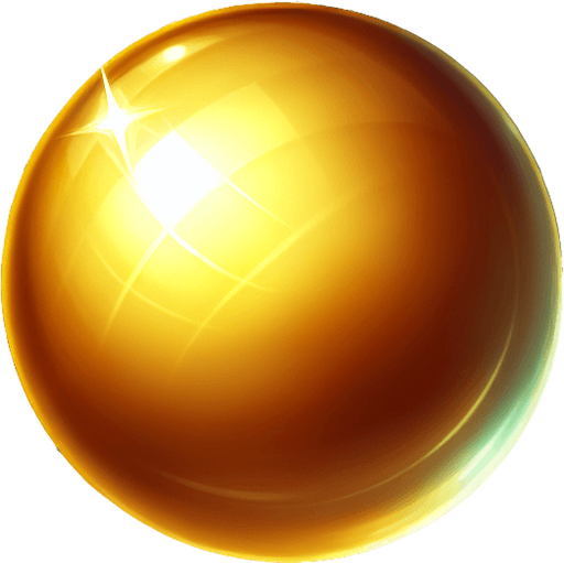 small gold ball.
Single Game Texture.  In-Game asset.  2d.  Blank background.  High contrast.  No shadows