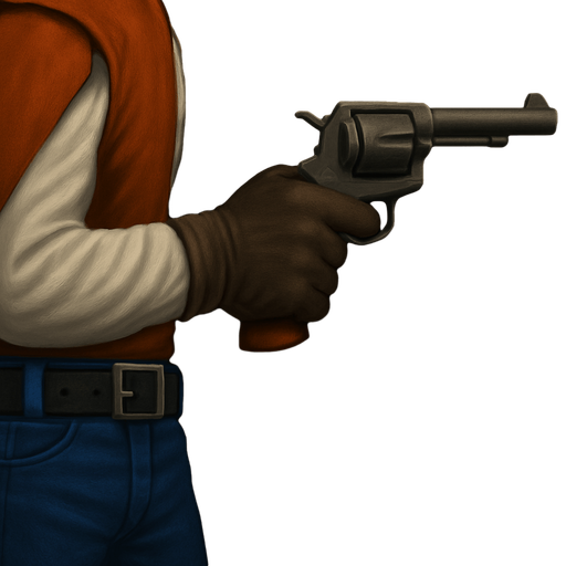 Make Sherrif point his gun ahead