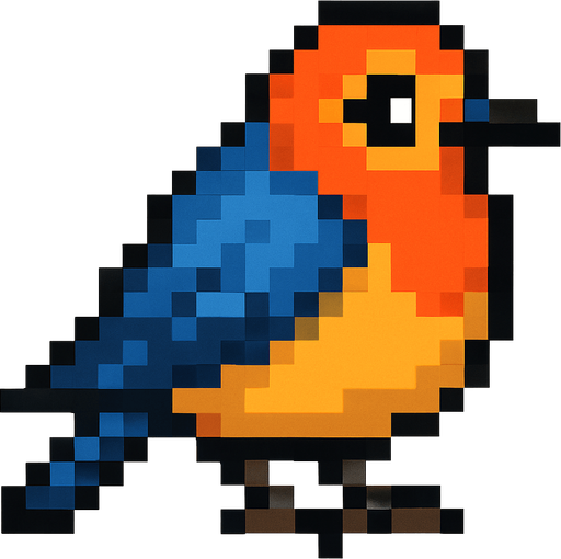 Bird pixel.
In-Game asset.  2d.  High contrast.  No shadows