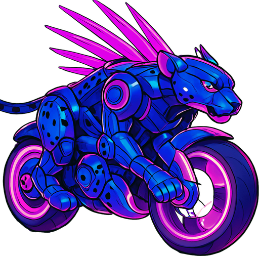cyberpunk American anime koraidon Miraidon-esque motorcycle animal futuristic cheetah-meets-motorcycle