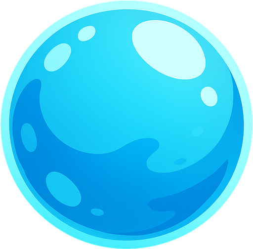 Water bubble ball.
In-Game asset.  2d.  High contrast.  No shadows