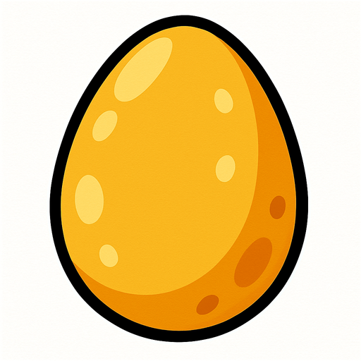A regular Egg.
In-Game asset.  2d.  High contrast.  No shadows
