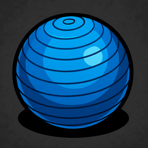 yoga ball.
In-Game asset.  2d.  High contrast.  No shadows