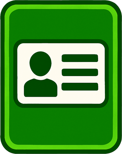 green card.
In-Game asset.  2d.  High contrast.  No shadows