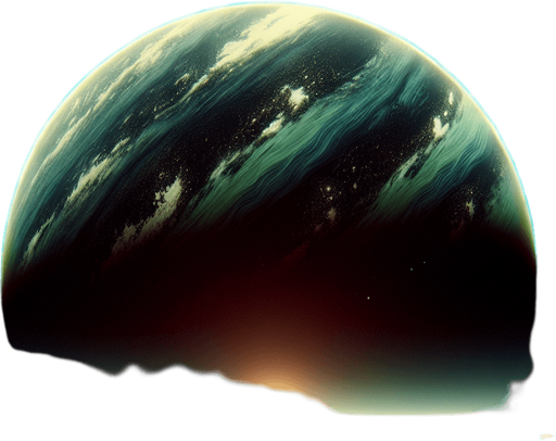 Horizon and atmosphere of a planet as seen from very low orbit..
Single Game Texture. In-Game asset. 2d. Blank background. High contrast. No shadows.