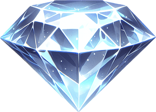 Magic diamond.
Single Game Texture. In-Game asset. 2d. Blank background. High contrast. No shadows.