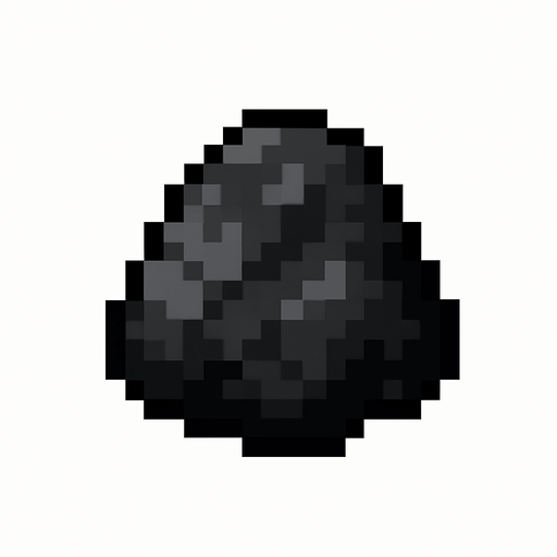 2d pixel bir kömür.
In-Game asset.  2d.  High contrast.  No shadows