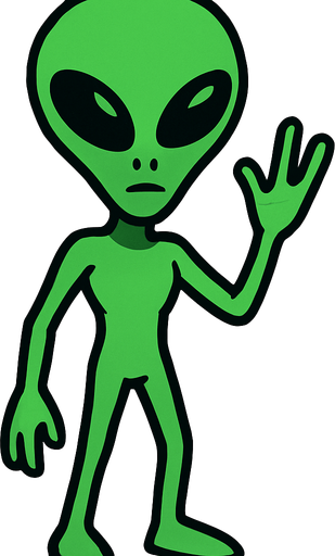 Alien transparent background.
In-Game asset.  2d.  High contrast.  No shadows