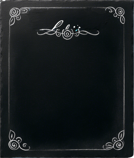 Word "ELIXIR" handwritten in chalk aligned at the top