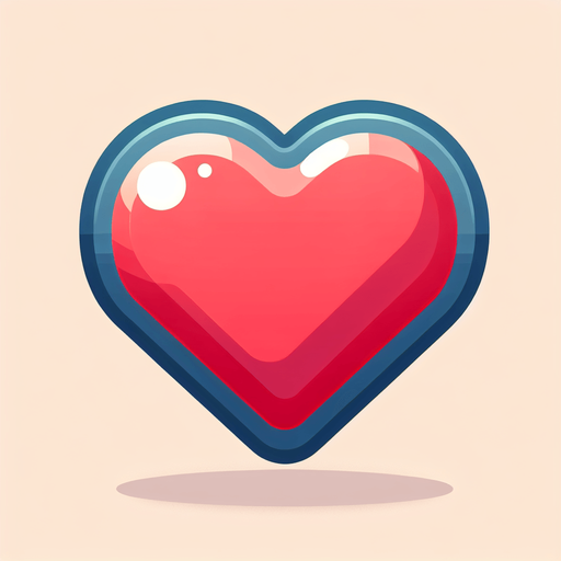 сердце.
Single Game Texture. In-Game asset. 2d. Blank background. High contrast. No shadows.