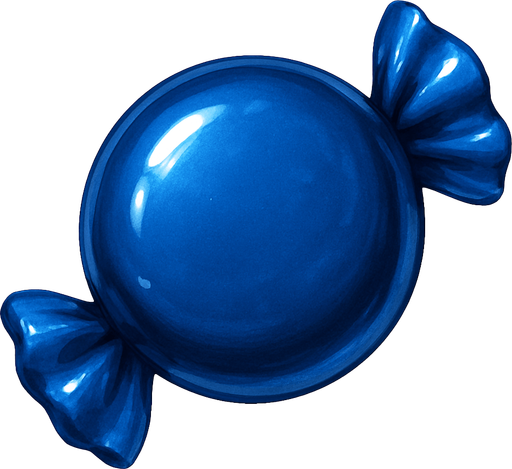 gerçekçi bir şeker. yuvarlak bir şeker ve koyu mavi renk. aynı candy2 deki gibi
In-Game asset.  2d.  High contrast.  No shadows