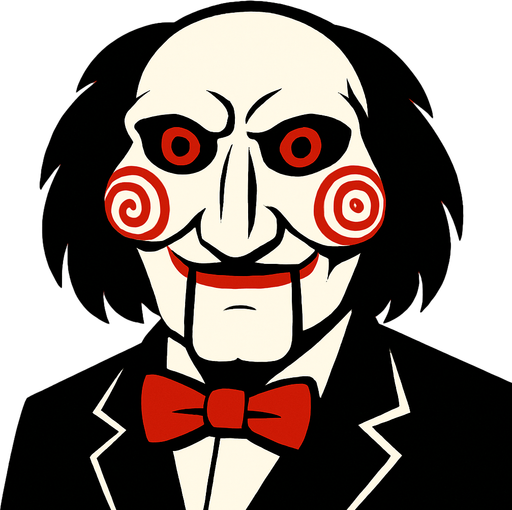 saw( movie charakter).
In-Game asset.  2d.  High contrast.  No shadows