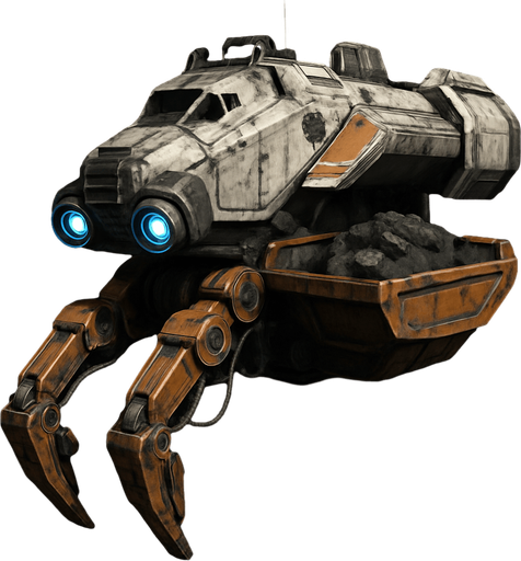 Maden toplayıcı uzay mekiği, Gerçekçi.
In-Game asset.  High contrast.  No shadows