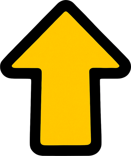 Up arrow.
In-Game asset.  2d.  High contrast.  No shadows