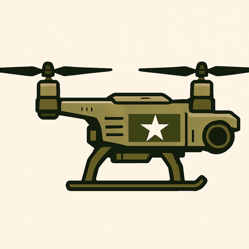Military quadcopter side view
In-Game asset.  2d.  High contrast.  No shadows