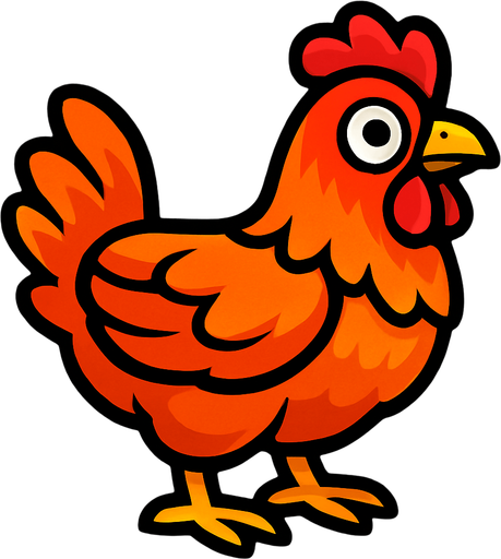Chicken.
In-Game asset.  2d.  High contrast.  No shadows