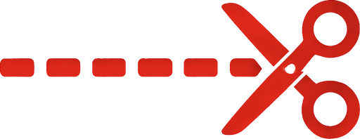 Picture of a straight cutting line in red..
In-Game asset.  2d.  High contrast.  No shadows