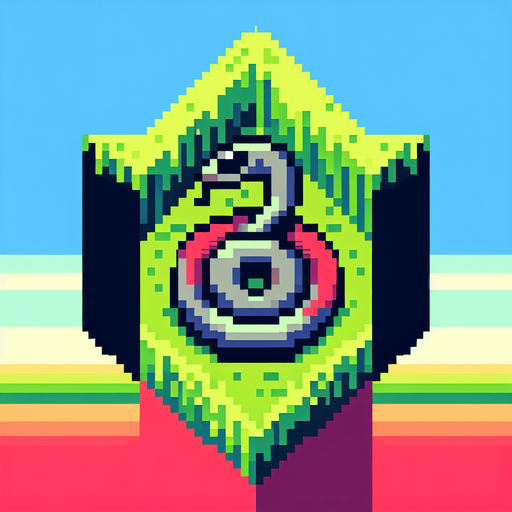 perspective of a simple snake rolled up on itself..
video game sprite