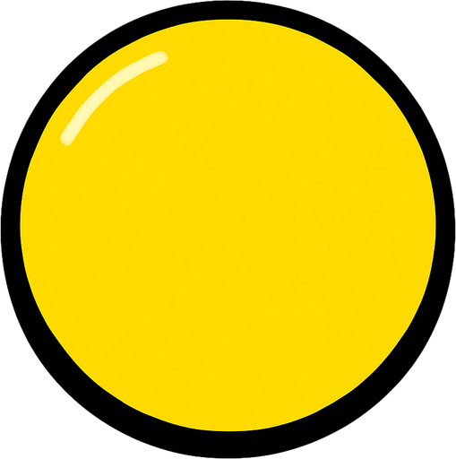 yellow circle button.
In-Game asset.  2d.  High contrast.  No shadows