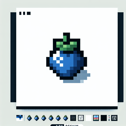8-bit pixelated isometric blueberry projectile icon.
Single Game Texture. In-Game asset. 2d. Blank background. High contrast. No shadows.