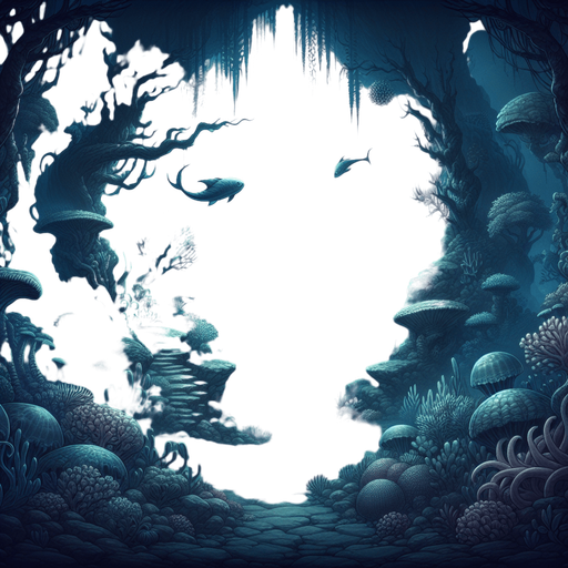 under water background.
Single Game Texture.  In-Game asset.  2d.  Blank background.  High contrast.  No shadows