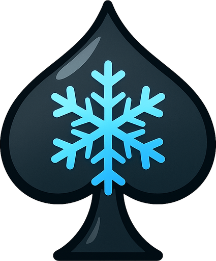 Just the spade from this picture with a blue snowflake in the middle of it.