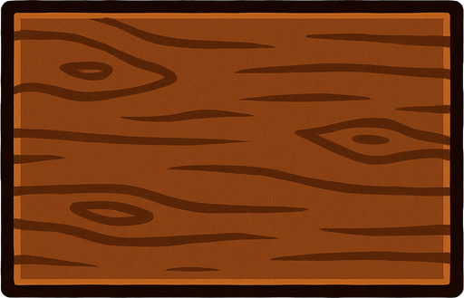 Rectángulo de madera color café.
In-Game asset.  2d.  High contrast.  No shadows