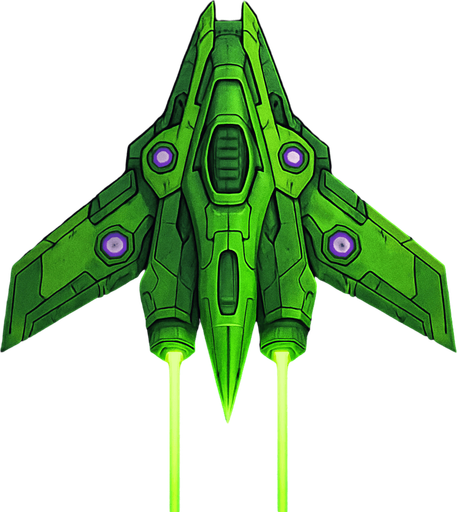 poison laser spaceship top view.