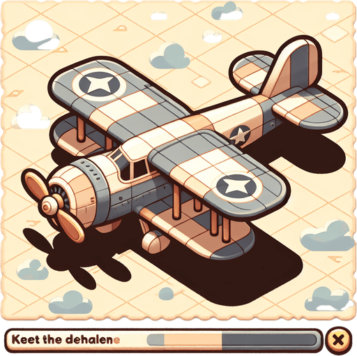 A small airplane.
Single Game Texture. In-Game asset. 2d. Blank background. High contrast. No shadows.