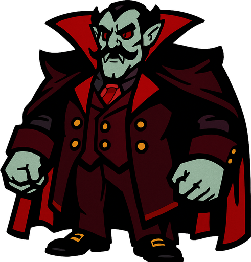 big dracula baron.
In-Game asset.  2d.  High contrast.  No shadows