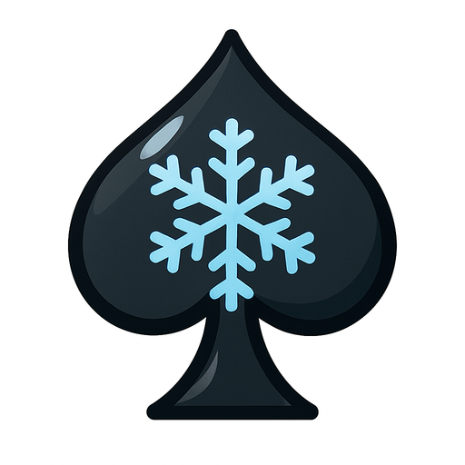 Just the spade from this picture with a blue snowflake in the middle of it.