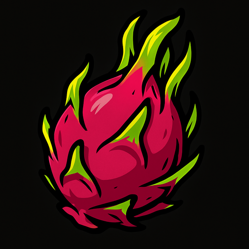 Uncut dragonfruit.
In-Game asset.  2d.  High contrast.  No shadows